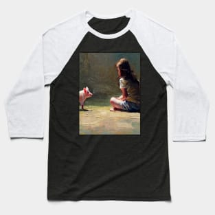 baby and pig cute Baseball T-Shirt